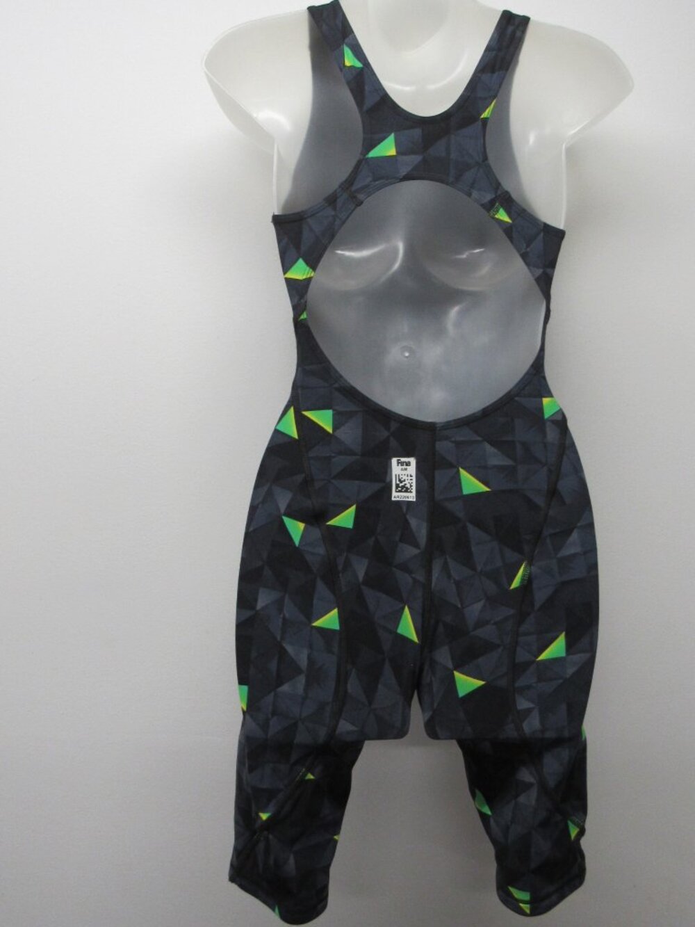 Arena FINA Powerskin Open Back Tech Knee Suit Women's sz XS-Small Black Geo - Picture 2 of 4